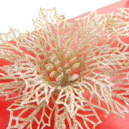 6 Pack Gold Glitter Decorative Clips - Christmas Butterfly & Flower Ornaments - thumbnail 8