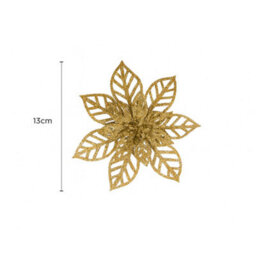 6 Pack Gold Glitter Decorative Clips - Christmas Butterfly & Flower Ornaments - thumbnail 4