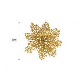 6 Pack Gold Glitter Decorative Clips - Christmas Butterfly & Flower Ornaments - thumbnail 5