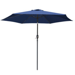Rinse Bathrooms Outdoor Patio Garden Parasol 2.5M Sun Shade Umbrella Canopy W/crank Tilt Uv Protection Blue - thumbnail 2