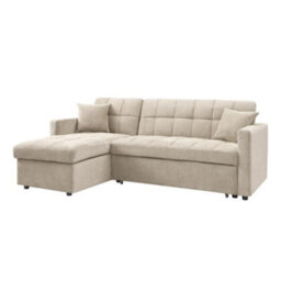 Home Detail Harry Pull-Out Sofa Bed With Reversible Storage Chaise, Beige Linen - thumbnail 4