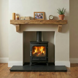 Off The Grain Oak Fireplace Shelf With Corbels - Solid Oak Corbel Shelf - L160Cm - thumbnail 1