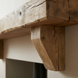 Off The Grain Oak Fireplace Shelf With Corbels - Solid Oak Corbel Shelf - L160Cm - thumbnail 5