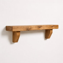 Off The Grain Oak Fireplace Shelf With Corbels - Solid Oak Corbel Shelf - L160Cm - thumbnail 4