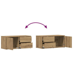 Berkfield Sturdy Tv Cabinet Artisan Oak 80X34X35.5 Cm Engineered Wood - thumbnail 8