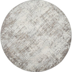 Livabliss Round Roma-Abstract Brown Grey Off-White Modern Marble Living Dining Bedroom Rug 160 X 160 Cm Easy Care, Non Shedding - thumbnail 1