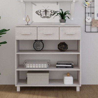 Berkfield Console Table White 90X35X90 Cm Solid Wood Pine - image 1