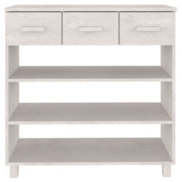 Berkfield Console Table White 90X35X90 Cm Solid Wood Pine - thumbnail 5