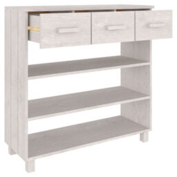 Berkfield Console Table White 90X35X90 Cm Solid Wood Pine - thumbnail 7