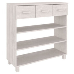 Berkfield Console Table White 90X35X90 Cm Solid Wood Pine - thumbnail 2
