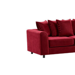 Furnishings For Less UK Brooklyn Plush Velvet Fabric 3 Seater Sofa Foam Red - thumbnail 2