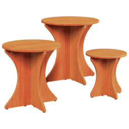 Berkfield Coffee Table 3 Pcs Wax Brown Solid Pine Wood - thumbnail 2