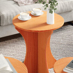 Berkfield Coffee Table 3 Pcs Wax Brown Solid Pine Wood - thumbnail 4