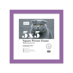"5X5"" Purple Picture Frame - 5X5"" Square Frame With 4X4"" Mount For 5X5""/4X4"" Pictures Moderrn Style Thin Edge, 1 Pack" - thumbnail 1