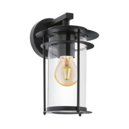 Ip44 Outdoor Black Dome Wall Light With E27 Bulb Socket For Porch And Garden - thumbnail 1