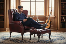 Chesterfield Flat Wing Chair + Footstool Antique Oxblood Red Leather In Mallory Style - thumbnail 3