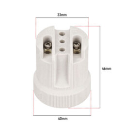 E27 Ceramic Lamp Holder Batten Heavy Duty Light Base For Commercial, Office,shop Lighting - thumbnail 2