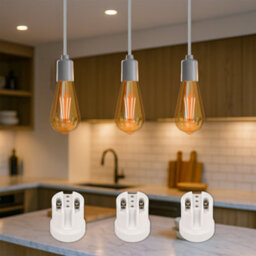 E27 Ceramic Lamp Holder Batten Heavy Duty Light Base For Commercial, Office,shop Lighting - thumbnail 3