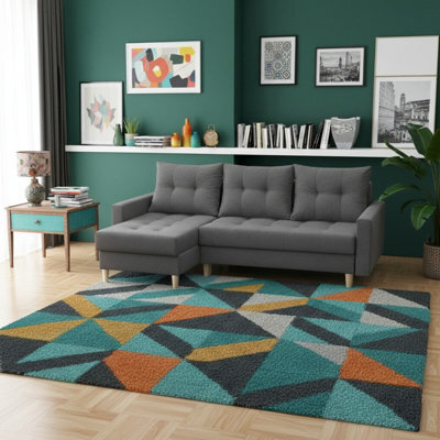 Bodo Modern Scandi Sofa Comfortable Fabric Upholstered Settee Minimalist 3 Seater Couch For Living Room Dark Grey - image 1