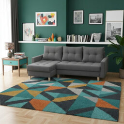 Bodo Modern Scandi Sofa Comfortable Fabric Upholstered Settee Minimalist 3 Seater Couch For Living Room Dark Grey - thumbnail 1