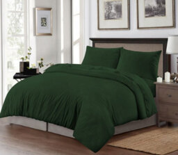 Homes & Linen Super Soft Brushed Microfiber Embossed Stripe Green Duvet Cover Set With Pillowcases