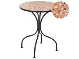 Wyld And Coco 60Cm Round Bistro Table - Black Metal Frame With Terrazzo Ceramic Top Outdoor Vintage - thumbnail 3