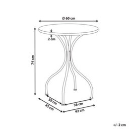 Wyld And Coco 60Cm Round Bistro Table - Black Metal Frame With Terrazzo Ceramic Top Outdoor Vintage - thumbnail 4