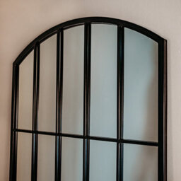 Chic Interiors Full Length Metal Black Arched Window Framed Mirror 170Cm X 75Cm - thumbnail 2