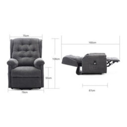 More4Homes Barnsley Fabric Electric Dual Motor Riser Rise Recliner Lift Mobility Tilt Armchair Charcoal - thumbnail 9