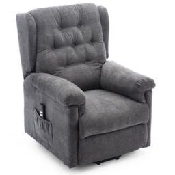 More4Homes Barnsley Fabric Electric Dual Motor Riser Rise Recliner Lift Mobility Tilt Armchair Charcoal - thumbnail 2
