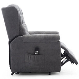 More4Homes Barnsley Fabric Electric Dual Motor Riser Rise Recliner Lift Mobility Tilt Armchair Charcoal - thumbnail 3