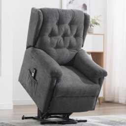 More4Homes Barnsley Fabric Electric Dual Motor Riser Rise Recliner Lift Mobility Tilt Armchair Charcoal