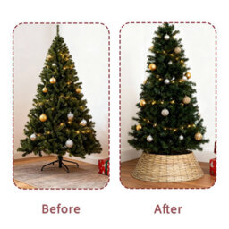 Wickerfield 3 Panel Natural Wash Wicker Christmas Tree Skirt H21 X Dia60Cm - thumbnail 8