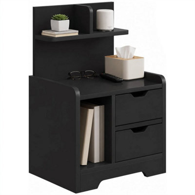 Modern Bedside Table With 2 Drawers And Open Shelves For Bedroom - image 1