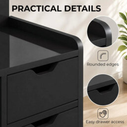 Modern Bedside Table With 2 Drawers And Open Shelves For Bedroom - thumbnail 4