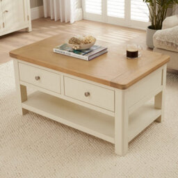 The Furniture Market Marbury Cream 2 Drawer Coffee Table - thumbnail 3