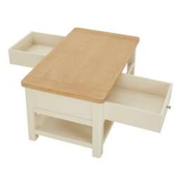 The Furniture Market Marbury Cream 2 Drawer Coffee Table - thumbnail 6