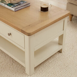 The Furniture Market Marbury Cream 2 Drawer Coffee Table - thumbnail 5