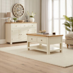 The Furniture Market Marbury Cream 2 Drawer Coffee Table - thumbnail 2