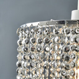 Valuelights Modern Chrome Acrylic Bead Effect Silver Ceiling Light Shade (D)22Cm - thumbnail 3