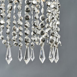 Valuelights Modern Chrome Acrylic Bead Effect Silver Ceiling Light Shade (D)22Cm - thumbnail 6
