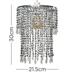 Valuelights Modern Chrome Acrylic Bead Effect Silver Ceiling Light Shade (D)22Cm - thumbnail 7