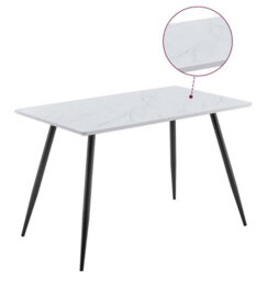 Hallowood Furniture Cullompton Rectangular Dining Table (1.2M) With Marble Effect Top And Black Legs - thumbnail 8