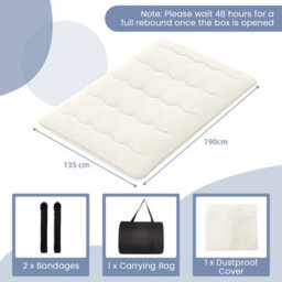 Costway Foldable Tatami Mat Floor Futon Mattress Roll Up Sleeping Pad W/ Washable Cover, Small Double/double/king Size - thumbnail 2