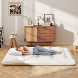 Costway Foldable Tatami Mat Floor Futon Mattress Roll Up Sleeping Pad W/ Washable Cover, Small Double/double/king Size - thumbnail 3