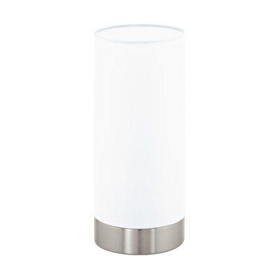 Elegant Satin Nickel Table Lamp With White Glass Shade - E27 Bulb Compatible - image 1