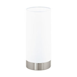 Elegant Satin Nickel Table Lamp With White Glass Shade - E27 Bulb Compatible