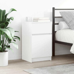 Berkfield Bedside Cabinet White 39X35X65 Cm Engineered Wood