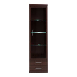 Furniture To Go Imperial Tall Glazed 1 Door 2 Drawer Narrow Cabinet In Dark Mahogany Melamine - thumbnail 4