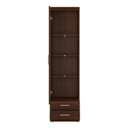 Furniture To Go Imperial Tall Glazed 1 Door 2 Drawer Narrow Cabinet In Dark Mahogany Melamine - thumbnail 3